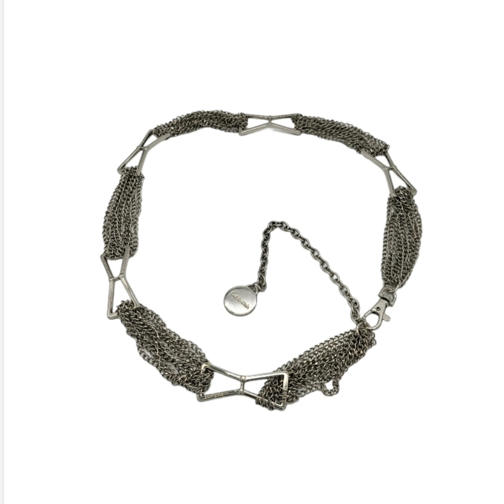 Calvin Klein Multi Strand Chain Silver Bow Women's Belt